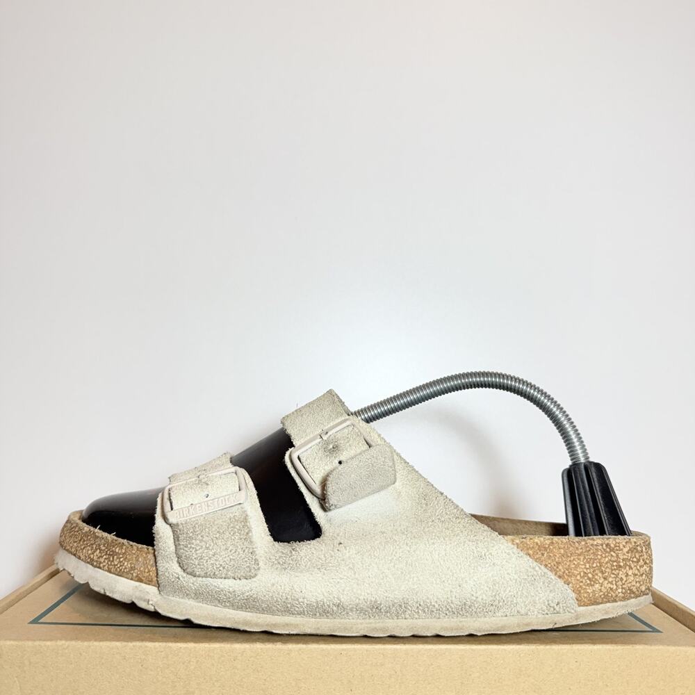 Birkenstock Arizona White Suede Sandals Mens Size 9 9.5 EU 42 Slide Slides
